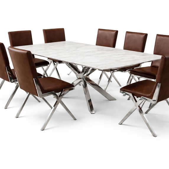 COMEDOR ASPA PIEDRA SINTERIZADA + 6 SILLAS PARIS