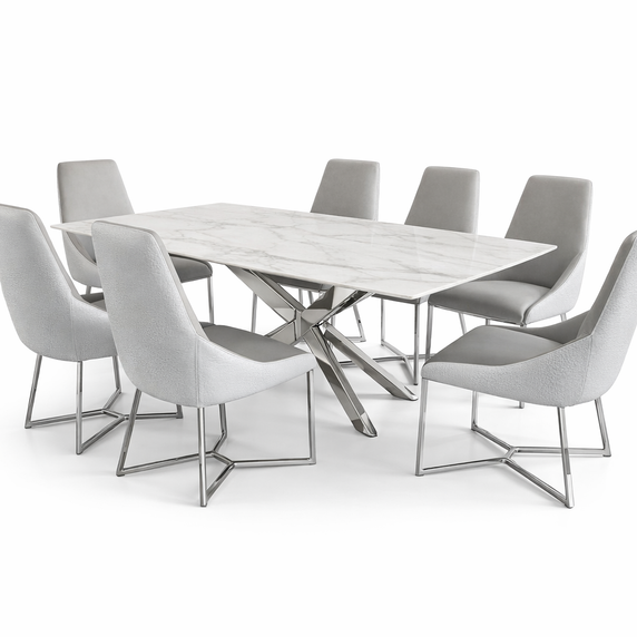 COMEDOR BASE ASPA C/ P. SINTERIZADA + 6 SILLAS ALBA