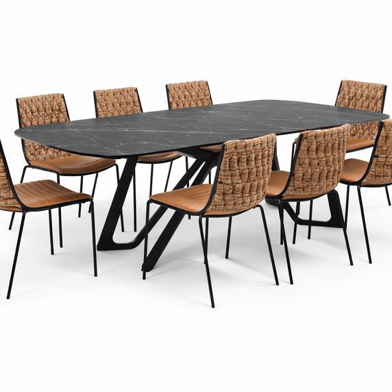 COMEDOR BASE TAOS C/P. SINTERIZADA + 6 SILLAS INFINITY
