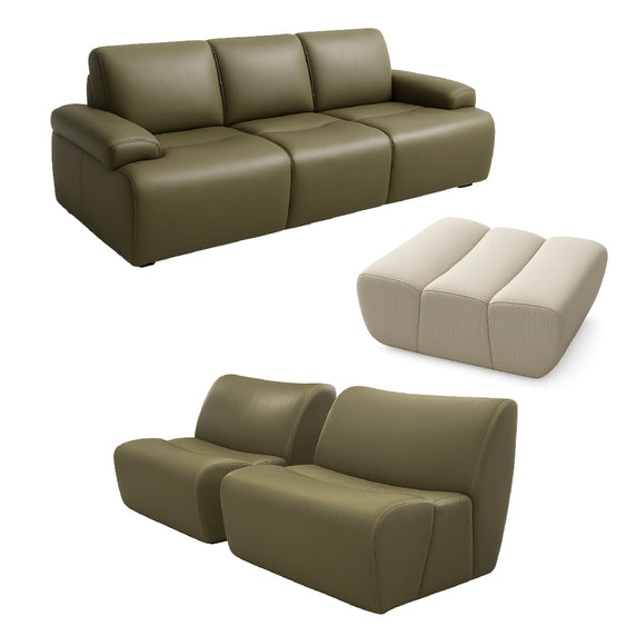 Set de muebles Sofá +banqueta + 2 giratorios modelo Estonia